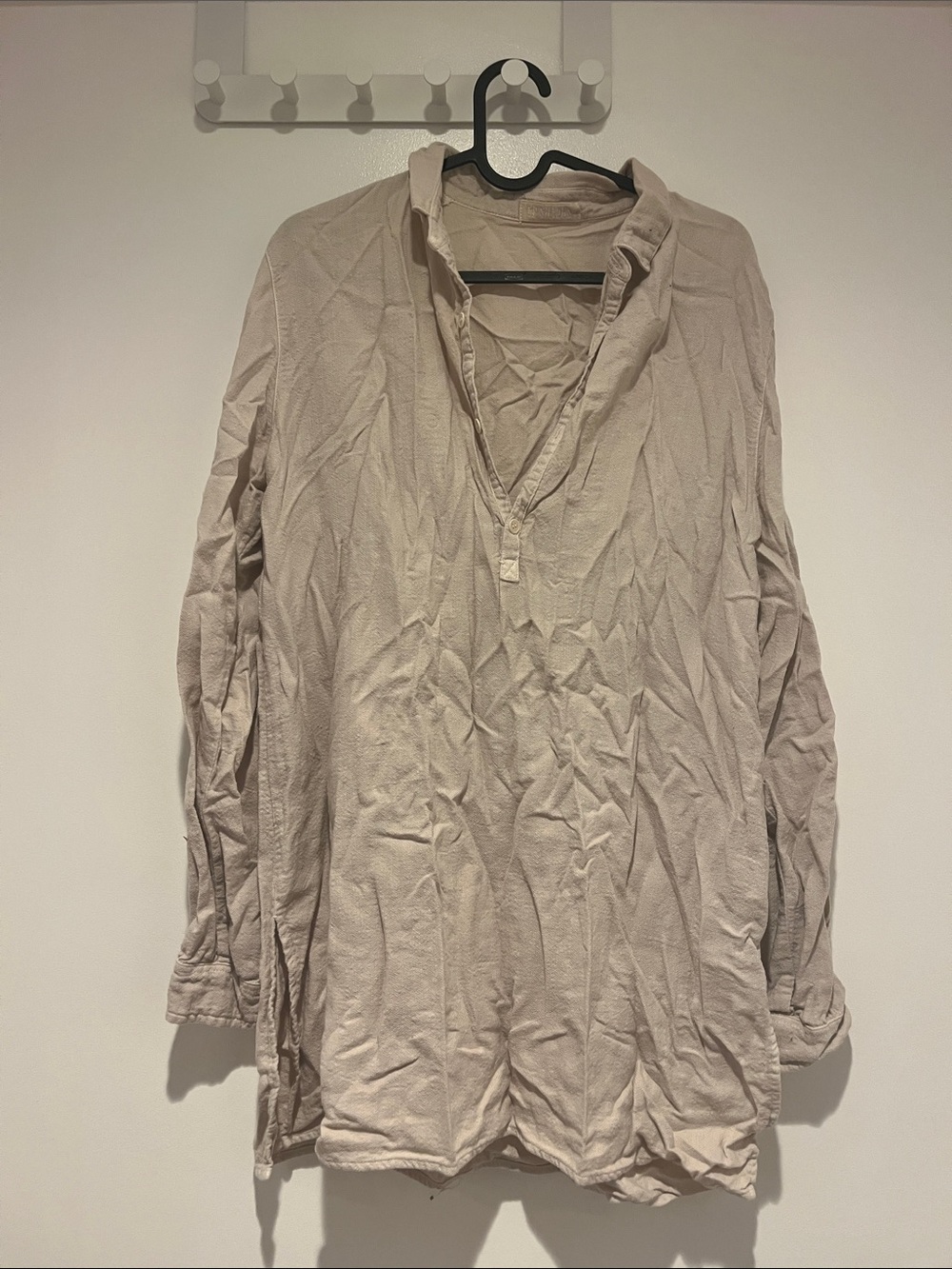 CP Shades Pale Beige V-Neck Long Sleeve Tunic